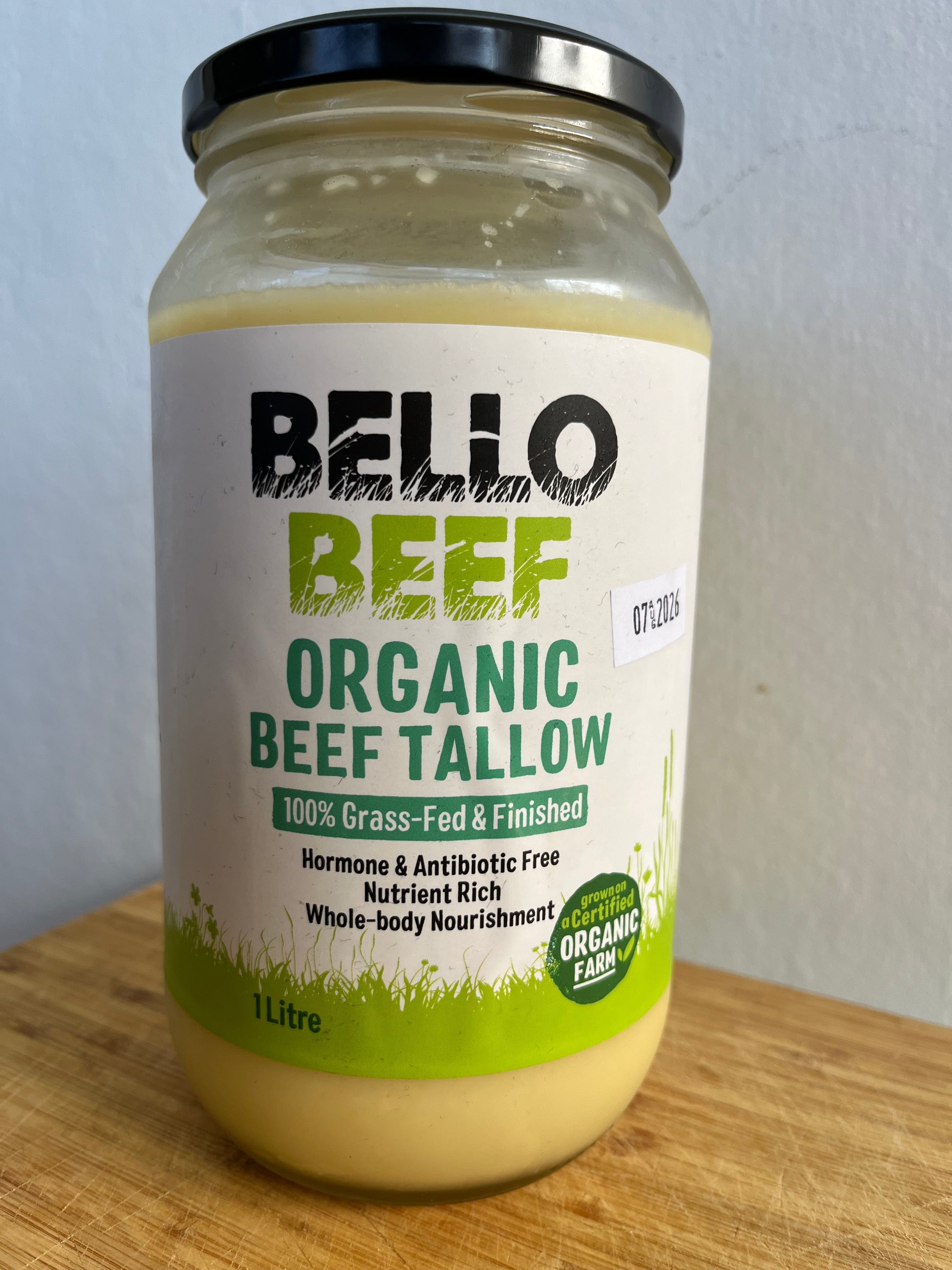 Bello Beef 1L (Glass Jar - LOCAL only) Organic Tallow