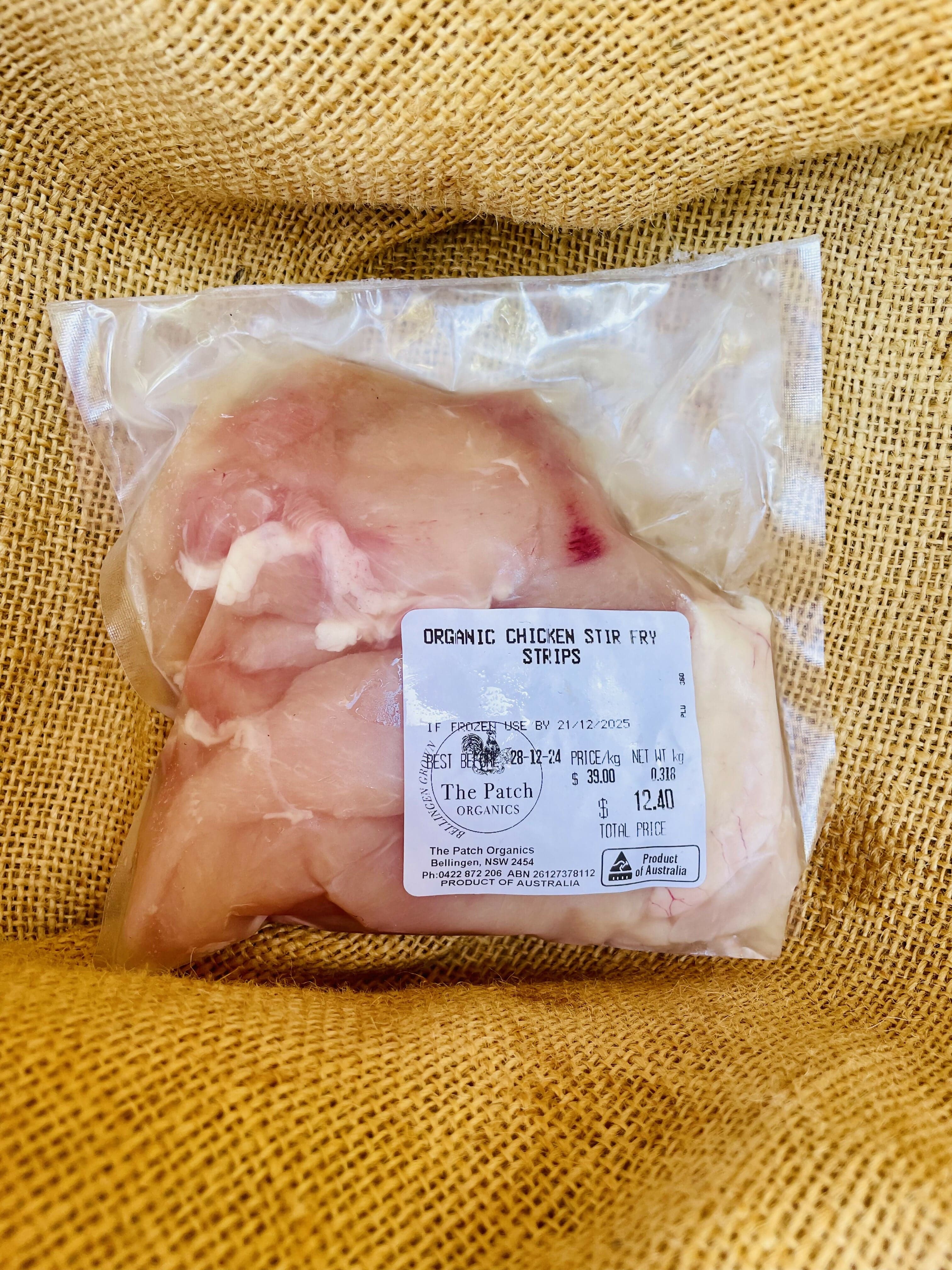 The Patch Organics Chicken Pre-Order from 20th Dec Organic Chicken Breast Stir-Fry Strips