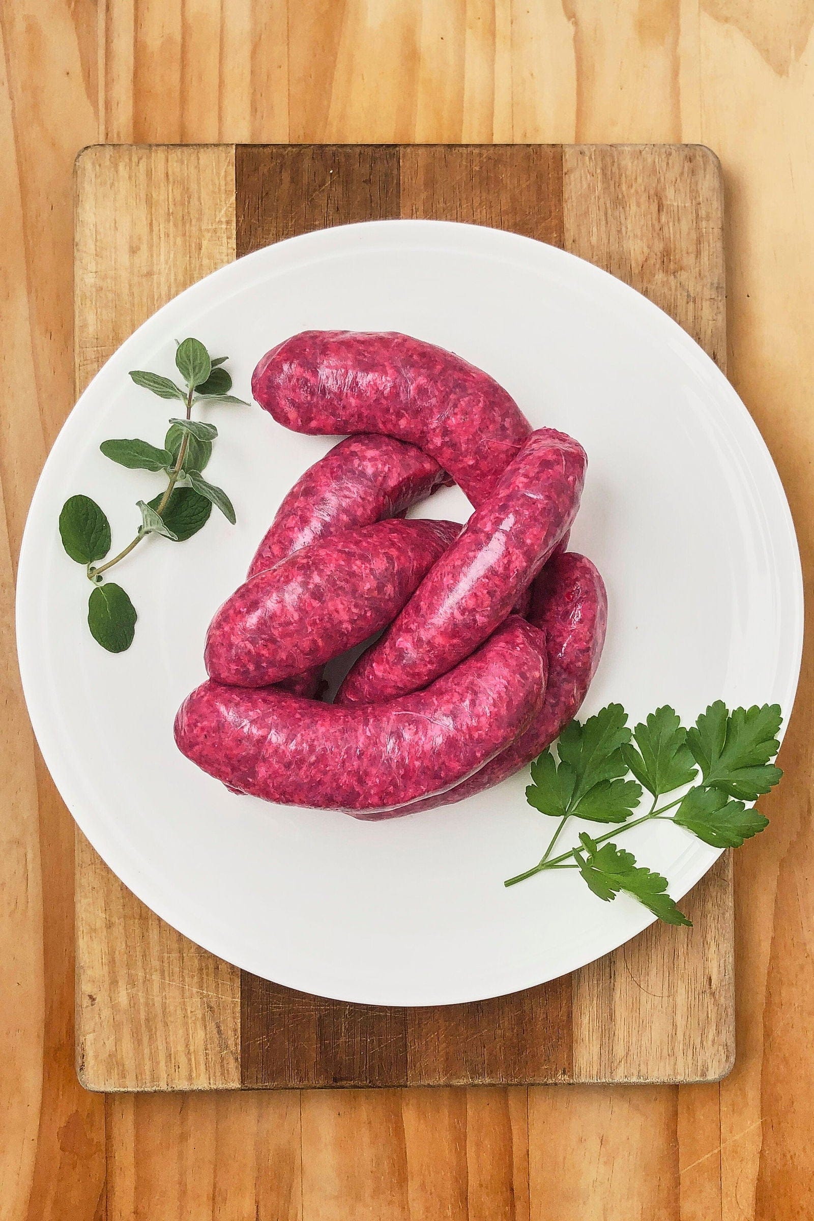 Organic Beef Sausages (Paleo - Beetroot &amp; Kidney)-Levenvale Farm