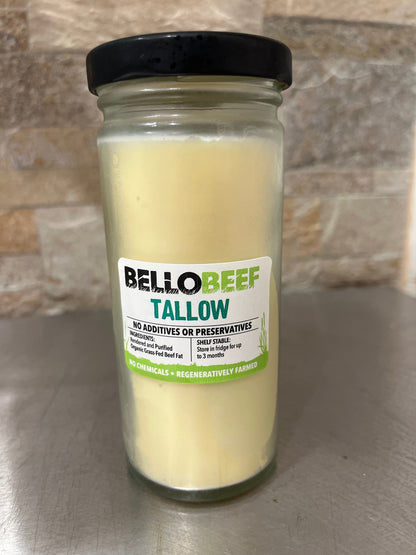 Bello Beef 240ml Glass Jar Organic Tallow